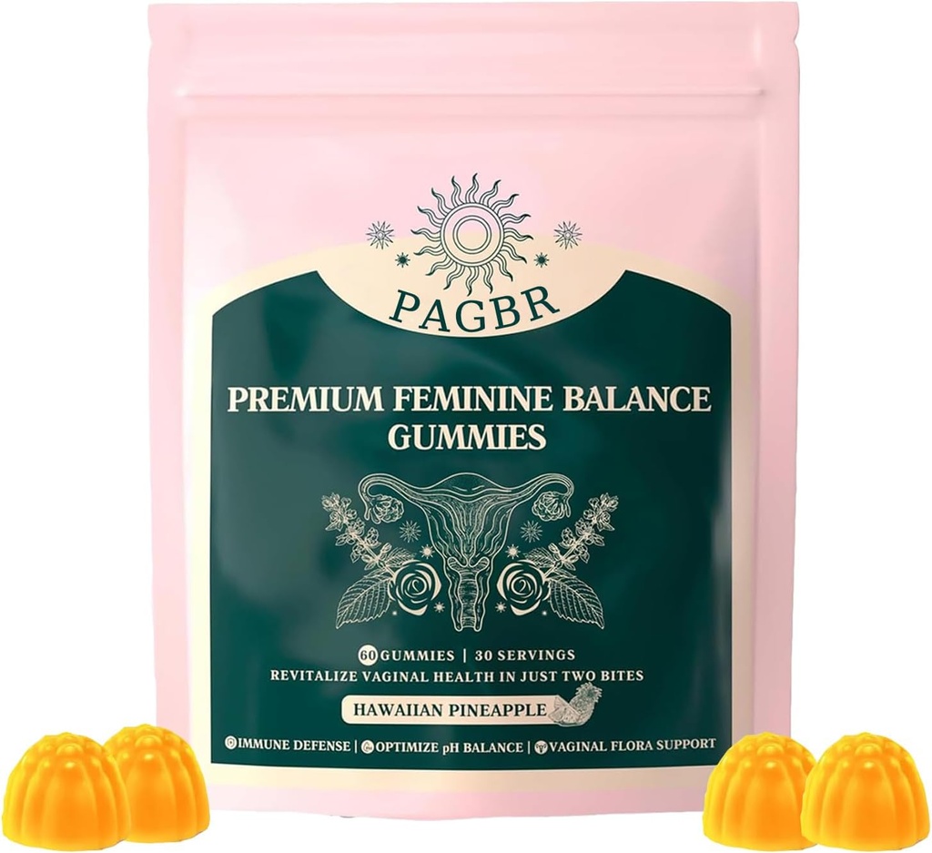 Vital Quelle Feminine Balance Ananasgummis zur Verbesserung der Immune, Glutenfrei & Halal,Gesundheit & Wellness Hawaiian, Vegan für Frauen60 Gummis (1)