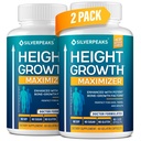 SILVERPEAKS capsule di crescita per crescere più alto - Massimizzatore di crescita dell'altezza con il calcio per la forza di ossa - Made in USA - naturale ottenere il supplemento più alto per aumentare la crescita dell'osso - pacchetto di 2