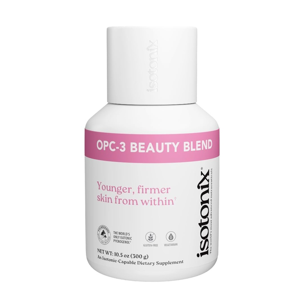 Isotonix OPC-3 Beauty Blend Powder | Collagen Unterstützung mit Pycnogenol®, Trauben Seed & Red Wine Extract | Haarhaut und Nägel Ergänzung mit Biotin & Hyaluronsäure | Antioxidans Pulver - 90 Servierungen