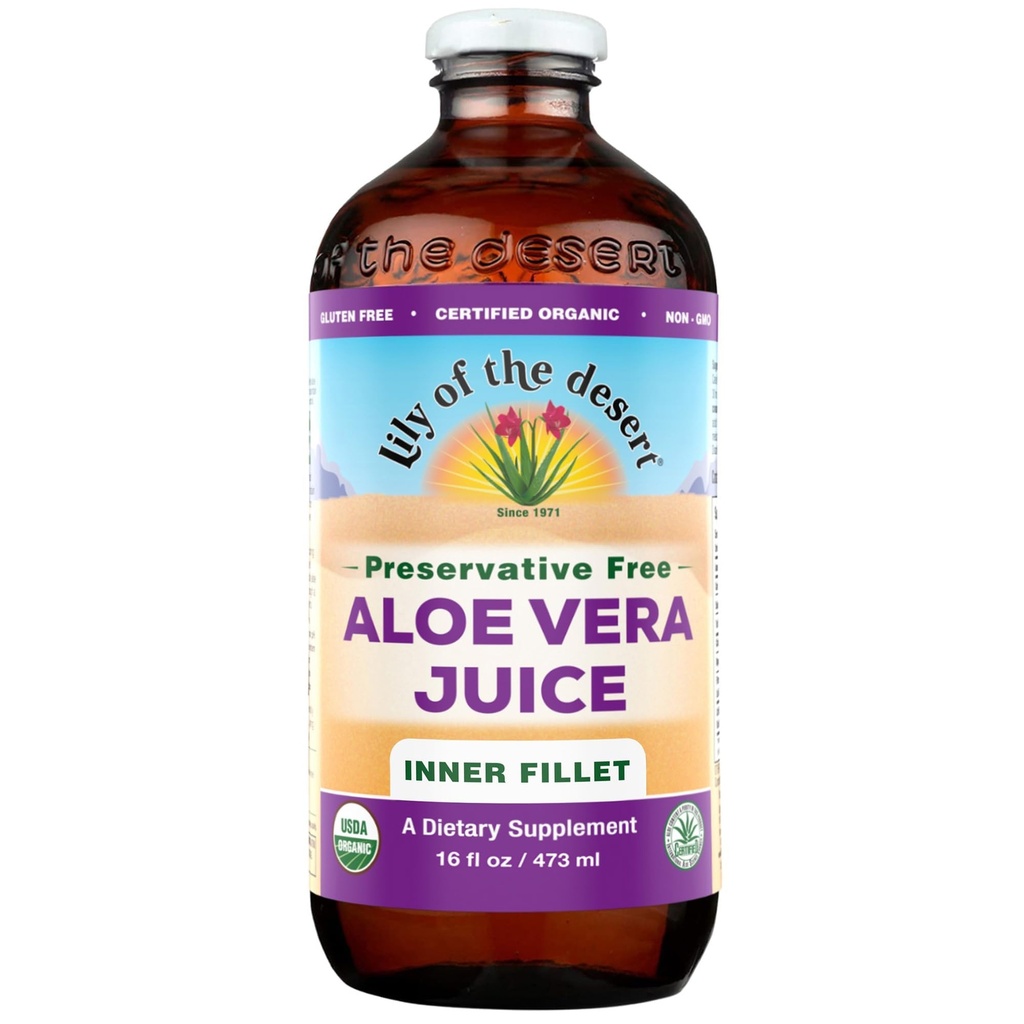 Aloe Vera Juice Organic No Preservatives - 16 oz - Liquid