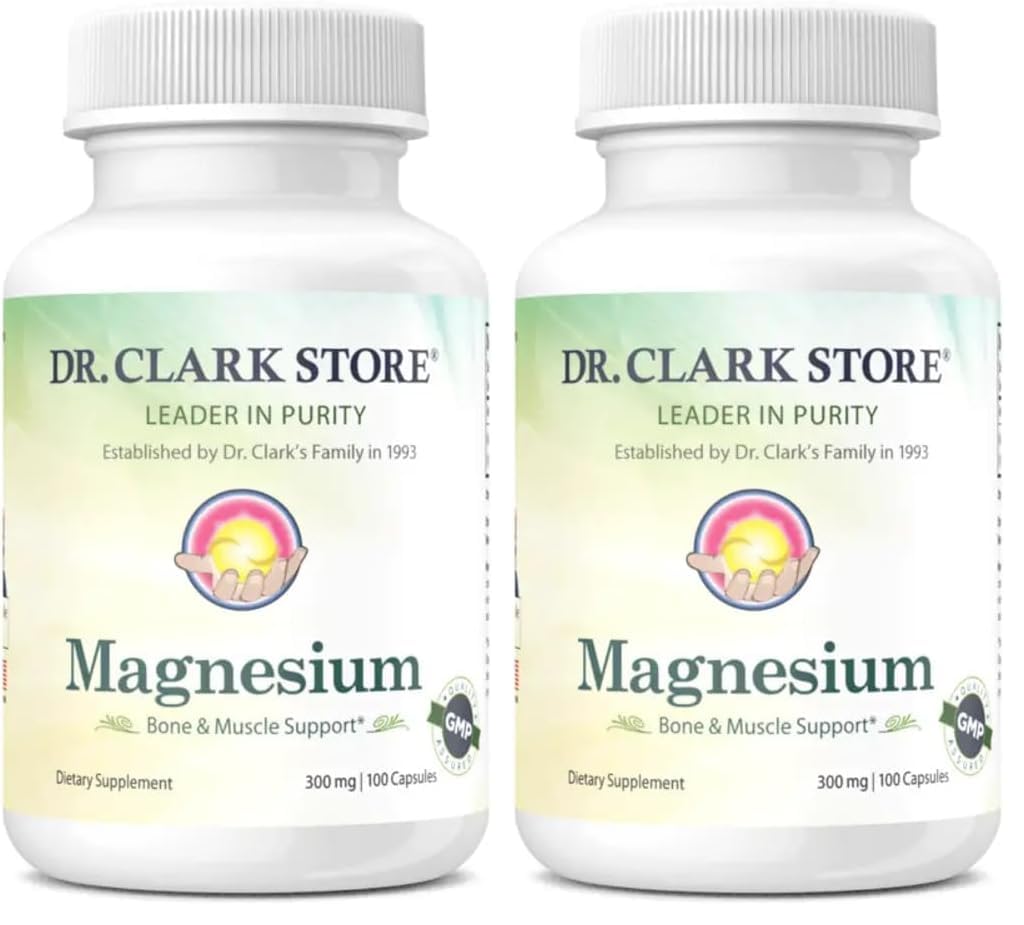 Dr. Clark Magnesium Oxide Supplement, 300mg, 100 Gelatin Capsules (Pack of 2)