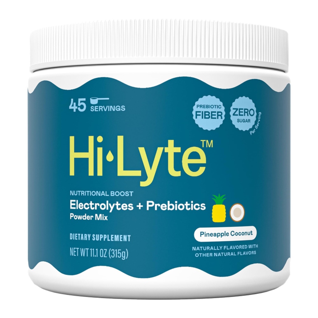 Hi-Lyte Gut Health Electrolyte Powder, Daily Hydration Supplement & Crave Killer, Pineapple Coconut, 45 Servings, Low Carb, Sugar-Free, Keto & Vegan | Plus Prebiotic Fiber for Digestive Wellness