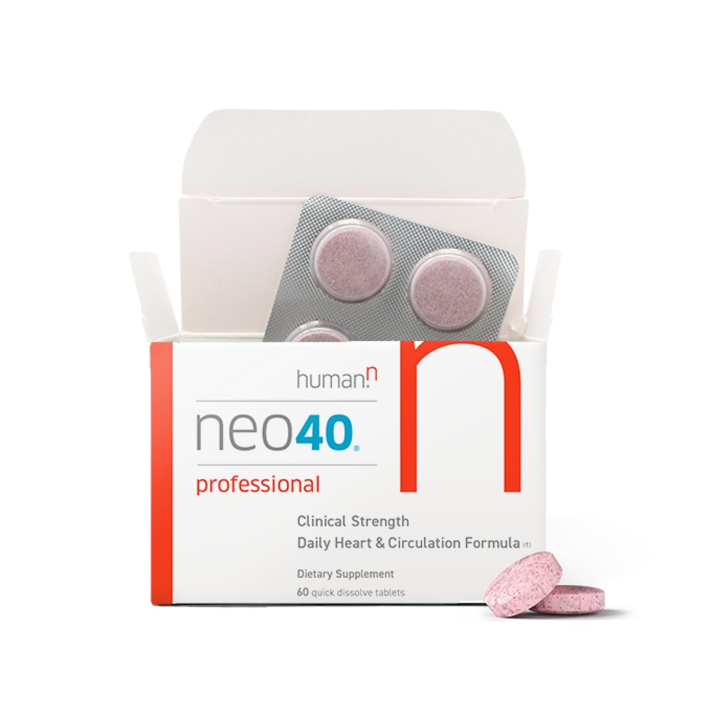 HumanN Neo40 Professional - Daily Heart & Circulation Support - Methylfolate, Beet Root Powder, Hawthorn Berry, L-Citrulline - 60 auflösbare Tabletten
