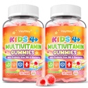 Sugar Free Kids Multivitamin Gummies - Kids Vitamins with Iron, Probiotics & Omega-3 for Healthy Growth - Plus Elderberry, Vitamin C, D3 & Zinc for Immunity - Ages 4-12, Natural Peach Flavor