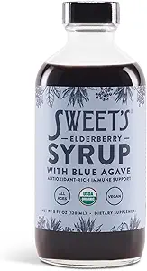 Elderberry Syrup mit blauer Agave | Immununterstützung | USDA Organic Certified | Non-GMO | Vegan | Gluten-Free (8 oz)
