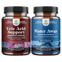 Bundle of Uric Acid Cleanse & Detox - Green Coffee Beans with Turmeric Tart Cherry & Celery Seed and Water Away - Fluid Retention Supplement with Dandelion Leaf Extract & Green Tea for Bloating Relief