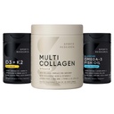 Sports Research® Multivitamin Pack - Multi Collagen Protein Powder, Vitamin D3 5000iu + K2 100mcg, and Alaskan Omega-3 Fish Oil 1250mg