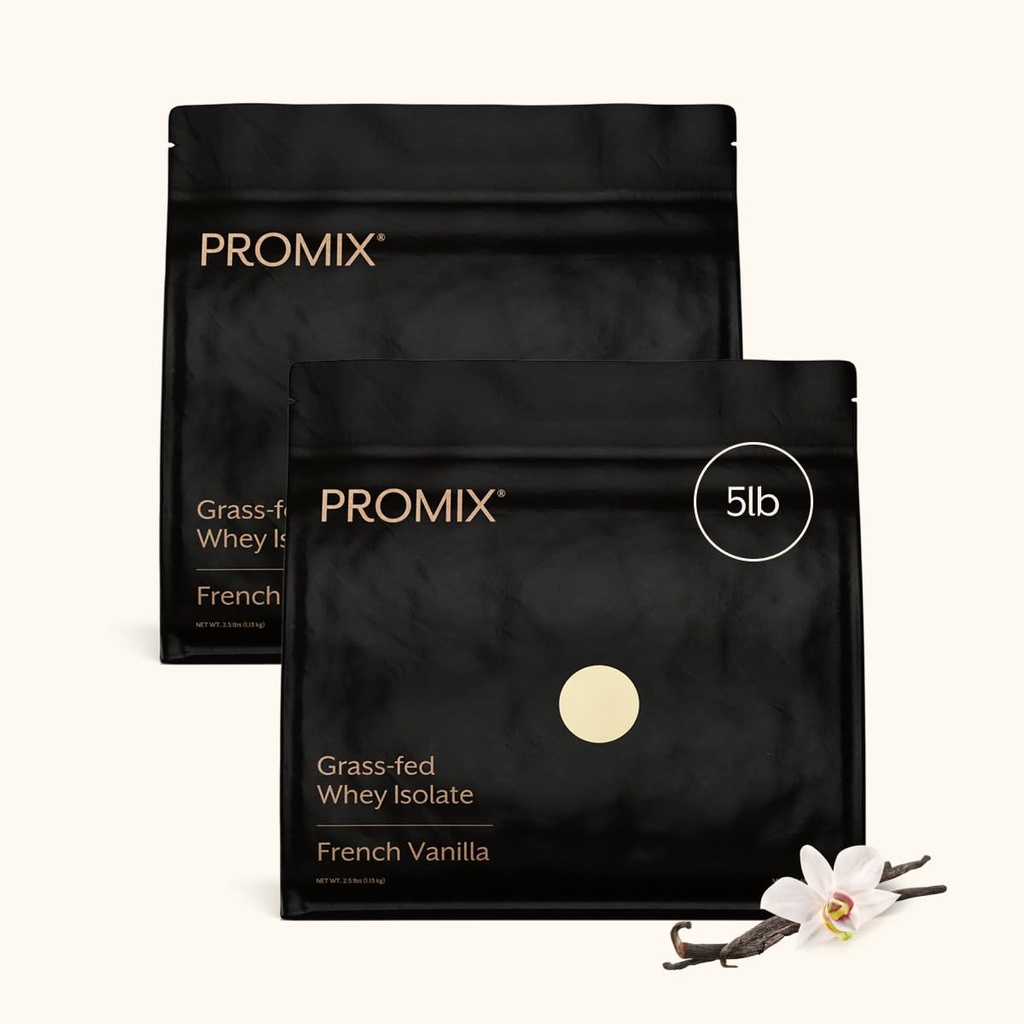 ProMix Nutrition Poudre Isolée aux protéines de lactosérum - Herbe-Feed - Après entraînement Fitness et nutrition Shakes, Smoothies, Cuisson et Recettes de cuisson - Sans gluten et sans céto-friendly - Vanille - 5 livres (paquet de 2)