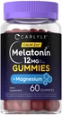 Carlyle Melatonin 12mg Gummies | 60 Count | with Magnesium | Vegan, Non-GMO, Gluten Free Supplement