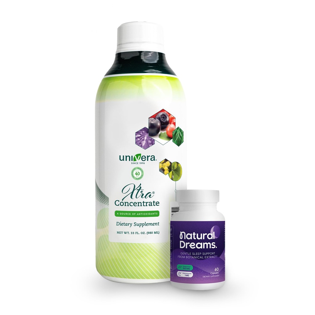 Univera Revitalize & Rest Combo Pack for Enhanced Wellness, Natural Energy for Day, Deep Sleep at Night with Xtra Concentrate & Natural Dreams