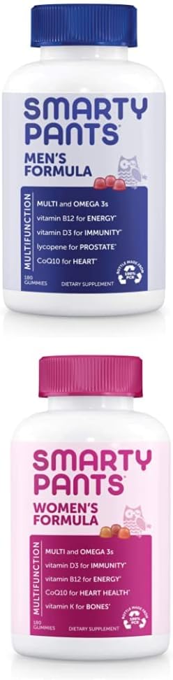 SmartyPants Mens e Womens Bundle Multivitamin Bundle: (1) Mens Multivitamin Multivitamin e (1) Donne Multivitamin Multivitamin