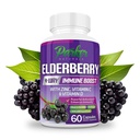 Parker Naturals Organic Elderberry Kapseln, 4-Way Immune Boost Elderberries, Vitamine C, D & Zink-Unterstützung, 1260.1 mg Elderberry Ergänzungen für Erwachsene, 60 Kapseln