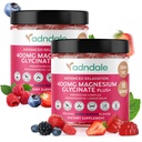 Adndale 180 CT Magnesio Glycinate Gummies 400 mg/Serv, con Ashwagandha, Magnesio Malato & Taurate, Zucchero Chews gratis per adulti e bambini.