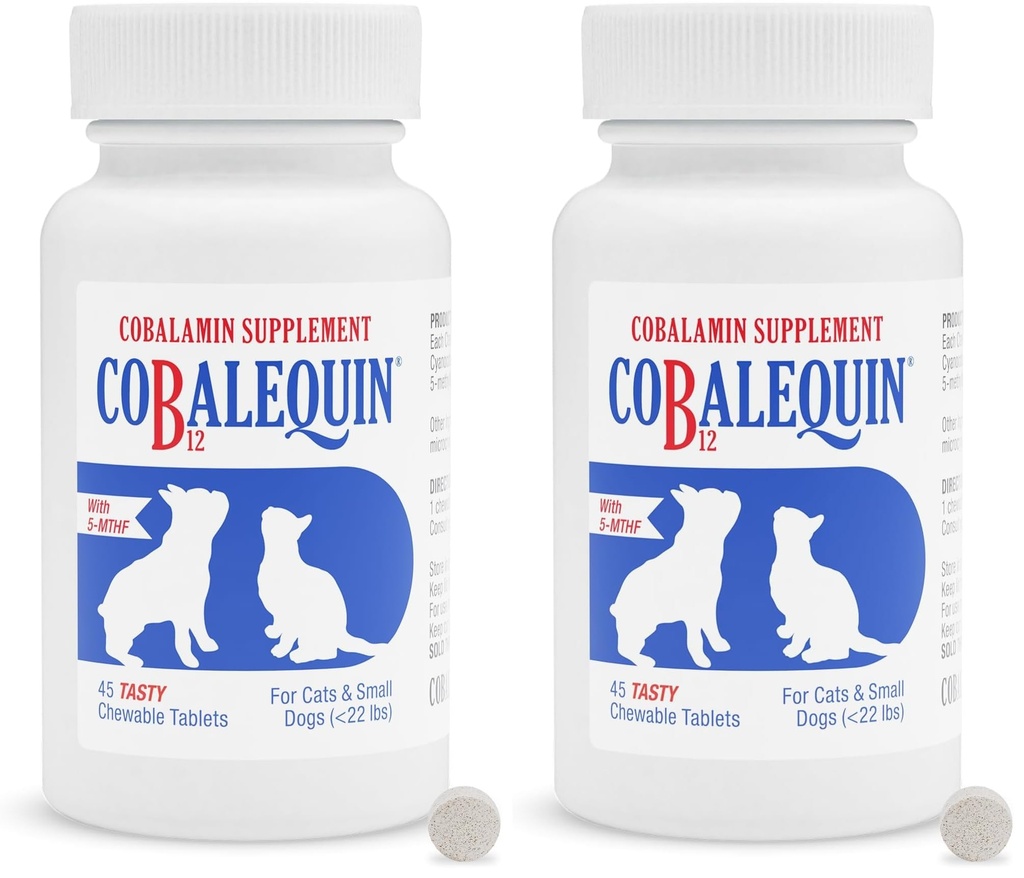 Nutramax Laboratories Cobalequin B12 Supplement for Cats and Small Dogs, 45 Count (Pack of 2)