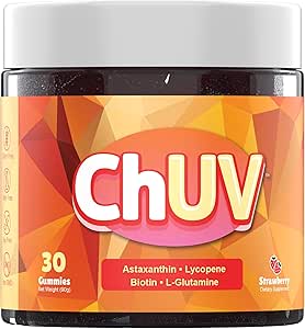 30 Gummies - Integratore naturale dell'astaxantina per il supporto della tintura - Include Lycopene, Biotina e L-Glutamina - Non OGM & Gluten-Free