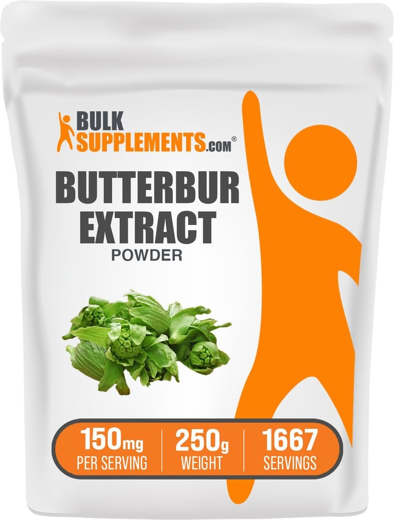 BulkSupplements.com Butterbur Extract Powder - Butterbur Supplements, Antioxidants Supplement - Vegan & Gluten Free, 150mg per Serving, 250g (8.8 oz) (Pack of 1)