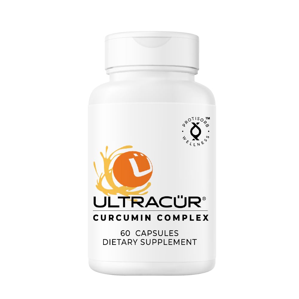 Ultracur Curcumin Complex Supplement - Ultra Bioavailable High Absorption Turmeric Curcumin Supplement for Joint, Muscle & Brain Support - Patented Protisorb for Premium Absorption – 60 Capsules