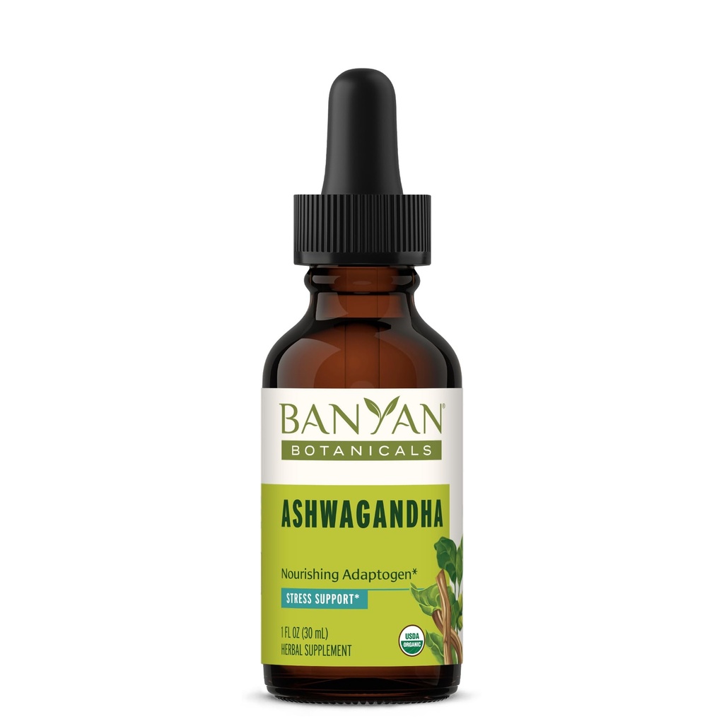 Banyan Botanicals Organic Ashwagandha Liquid Extract – Fast-Acting Herbal Ashwagandha Drops ­­– for Balanced Energy and Calm* – 1 fl oz – Non GMO Sustainably Sourced Vegan