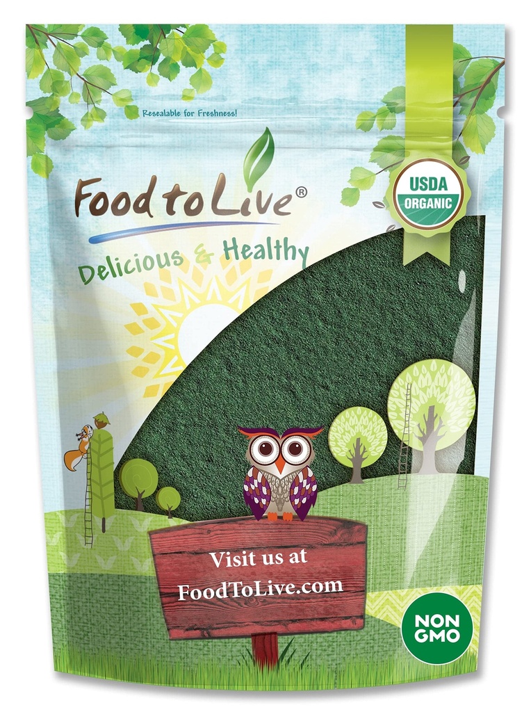Lebensmittel zu leben Bio Chlorella Pulver, 1 Pfund — Non-GMO, Kosher, Raw Green Algae, Vegan Superfood, Bulk, Pure Vegan Green Protein, Reich an Vitaminen und Mineralien, Groß für Getränke, Gebrochene Zellwand