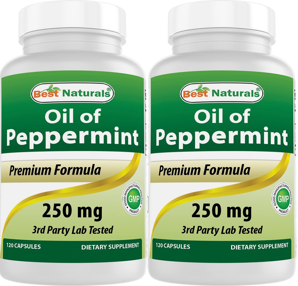 Best Naturals Pfefferminzöl 250 mg 120 Kapseln (120 Count (Pack von 2))