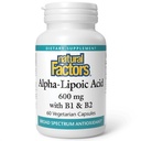 Natürliche Faktoren Alpha-Liposäure + B 600 mg, 60 Kapseln