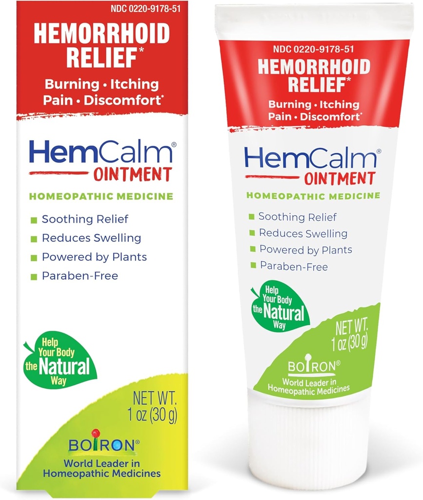 Boiron HemCalm Ointment for Hemorrhoid Relief of Pain, Itching, Swelling or Discomfort - 1 oz