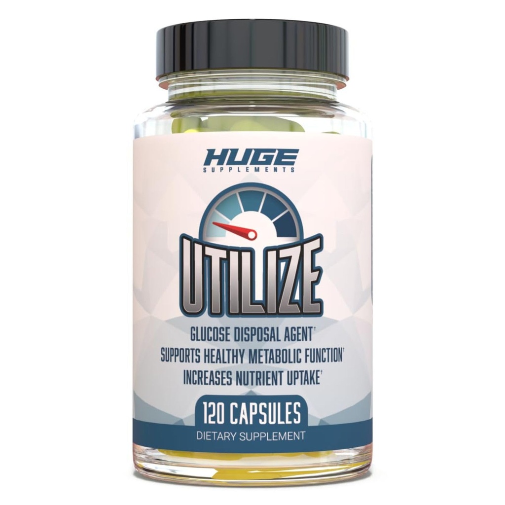 Utilize Glucose Disposal Agent (GDA), Carb Blocker & Nutrient Partitioner, Support Healthy Metabolic Function with 1.5g Berberine, 500mg Bitter Melon, 125mg Cinnamon & More (120 Capsules)