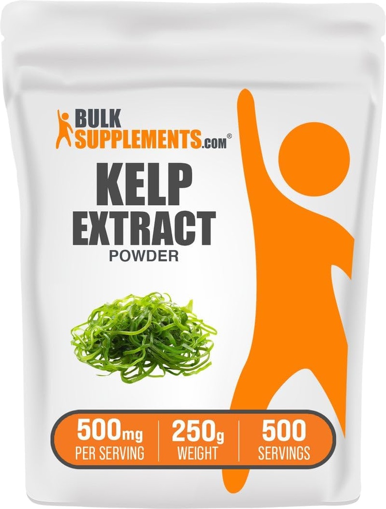 BulkSupplements.com Kelp Extract Powder - Kelp Supplement, Brauner Nahtextrakt, Nahtpulver - Glutenfrei, 500mg pro Servierung, 250g (8.8 oz) (Pack von 1)