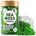 BioVit Sea Moss Gummies - Wildcrafted Irish Sea Moss for Adults & Kids - Gel Seamoss con estratto di radice di vescica & Burdock - 60 Vegan Gummies