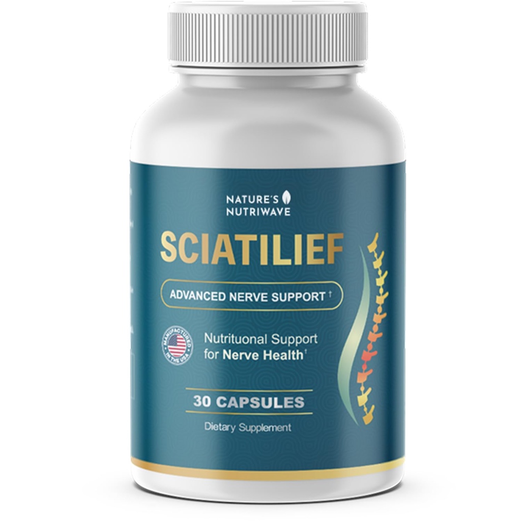 Sciatilief – Daily Magnesium & Botanical Supplement with Alpha Lipoic Acid, Turmeric Extract, CoQ10 & L-Carnitine – Non-GMO Formula – Made in USA – 30 Capsules, 1 Month Supply