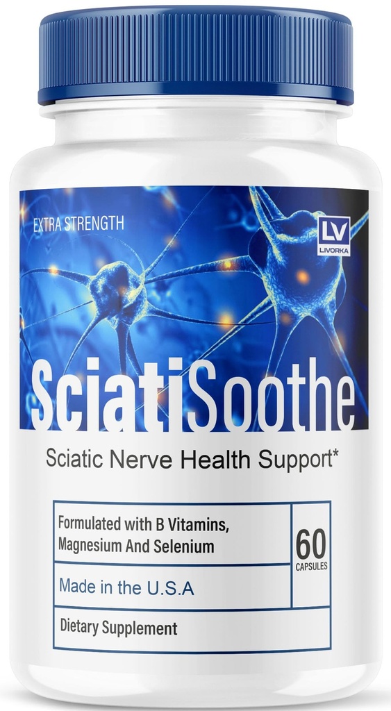 Sciatisoothe - Sciatisoothe Supplement, Sciati Soothe, Sciatisoothe Vitamins, Sciati Soothe Capsules, Sciatic Sooth, 60 Capsules for 1 Month