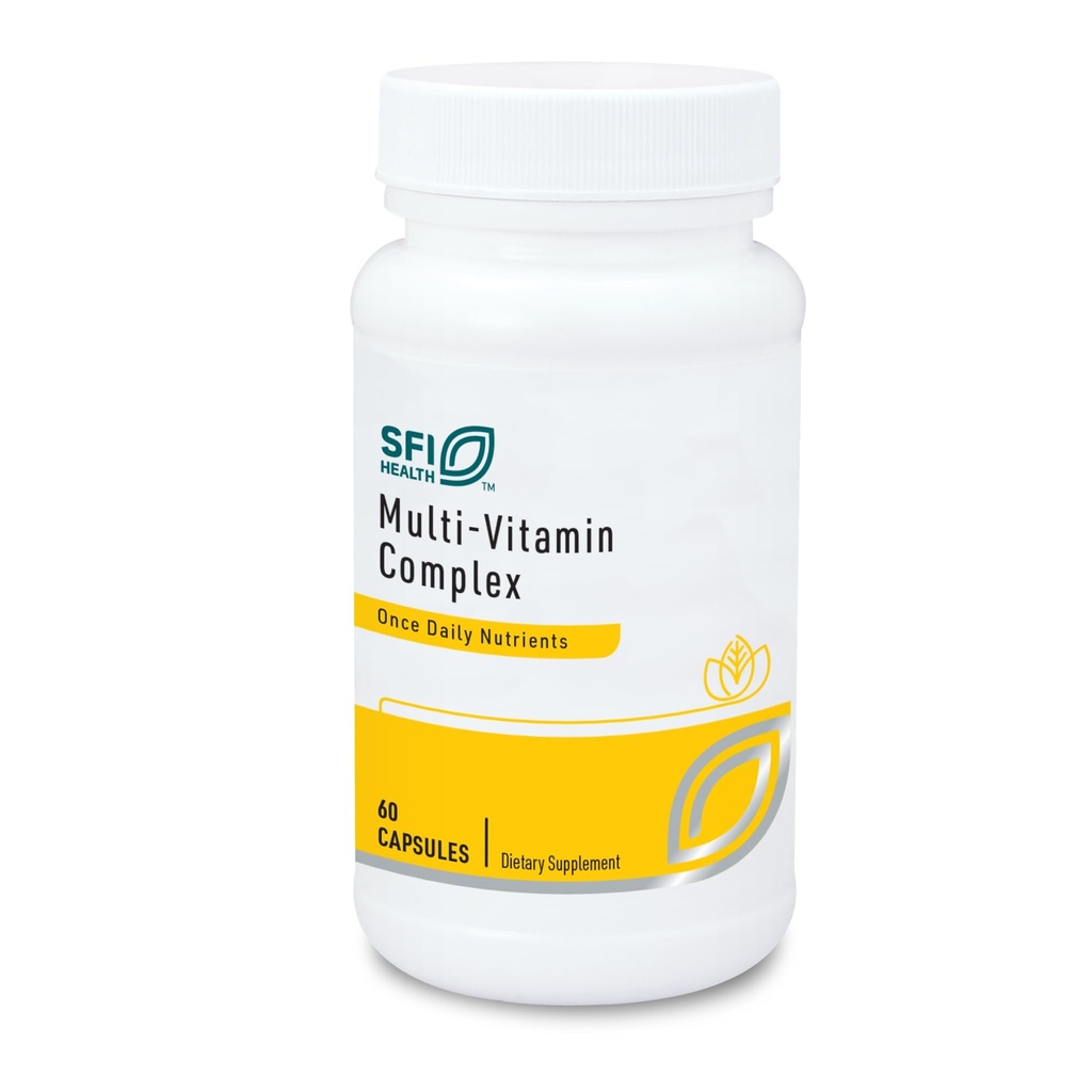 SFI Health Klaire Labs Multi-Vitamin Complex - Hypoallergenic Once-Daily Mineral-Free Multivitamin with Metafolin Folate, Vitamin B6 & B12 (60 Capsules)
