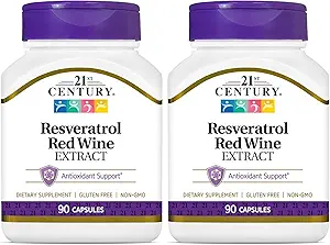 Resveratrol Red Wine Extract Kapseln, 90Count (Pack von 2)