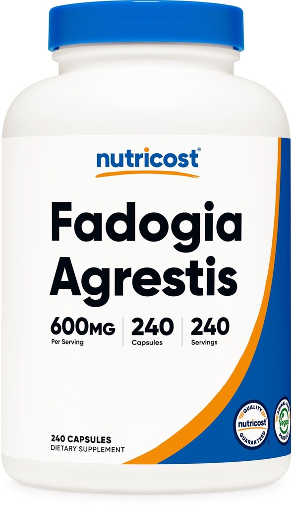 Nutricost Fadogia Agrestis (240 Capsules | 600 mg Per Serving) - Potent 10:1 Extract, Gluten Free, GMO Free Supplement