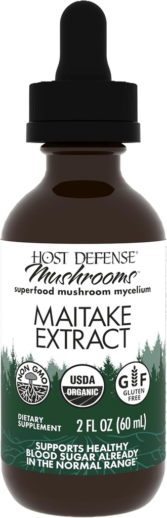 Estratto di Maitake Difesa Host - Supporto per la Salute Immune e Cellulare - Integratore di erbe con Maitake Mushroom & Mushroom Mycelium - Supplemento Liquido - 2 fl oz (60 Serve)*