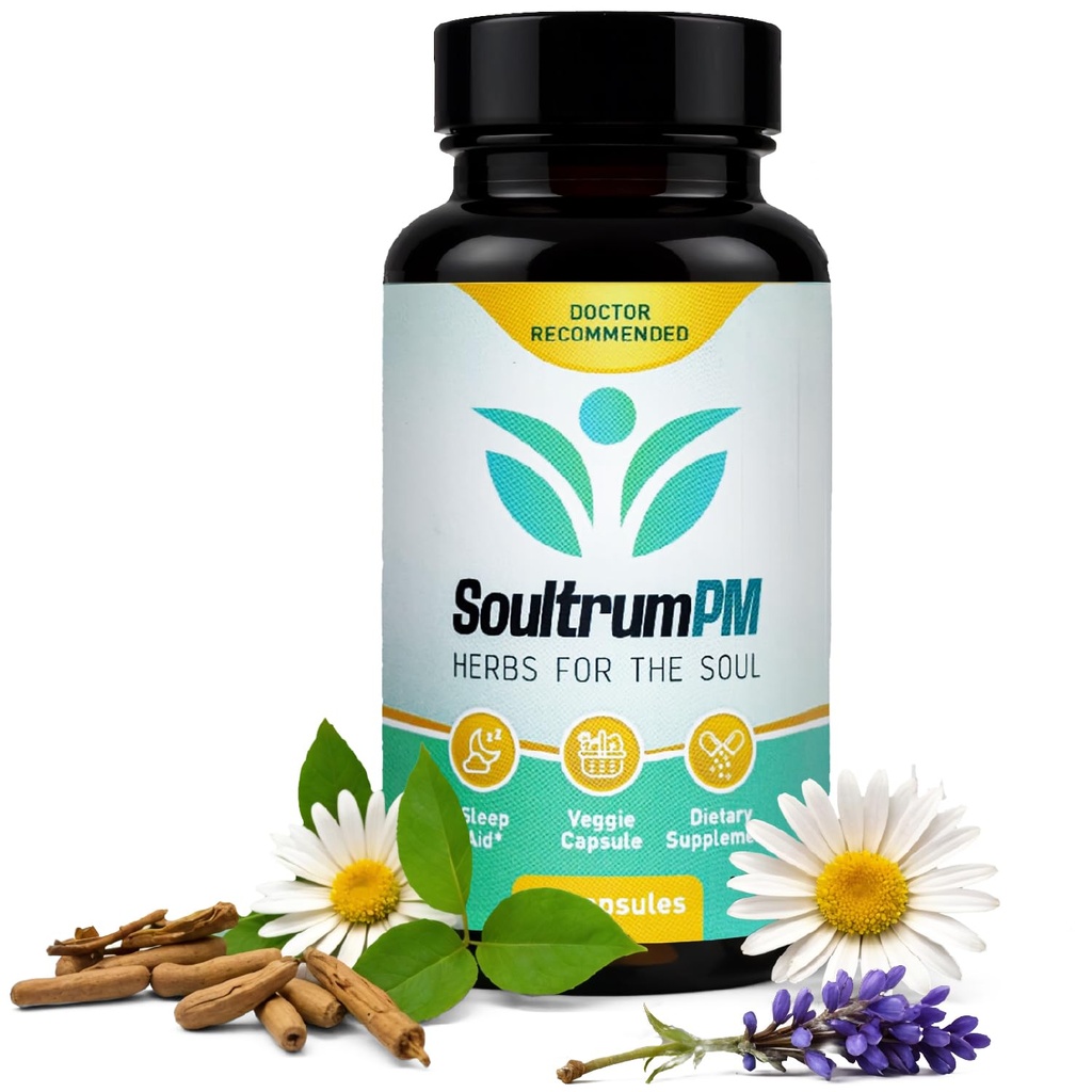 Natural Sleep Aid - Nighttime Sleeping Supplement with Melatonin 3mg, L Theanine 200mg, Vitamin B6 5mg, Magnesium Glycinate 11mg, Ashwagandha, Chamomile, Valerian Root, Passionflower - 60 Capsules