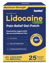 Sumifun Lidocaine Pain Relief Patches - Fast, Targeted Therapy Simple Backache, Soreness, Sprain, Joint Pain with Maximum Strength 4% Lidocaine and 1% Menthol (Large, Count, 25)