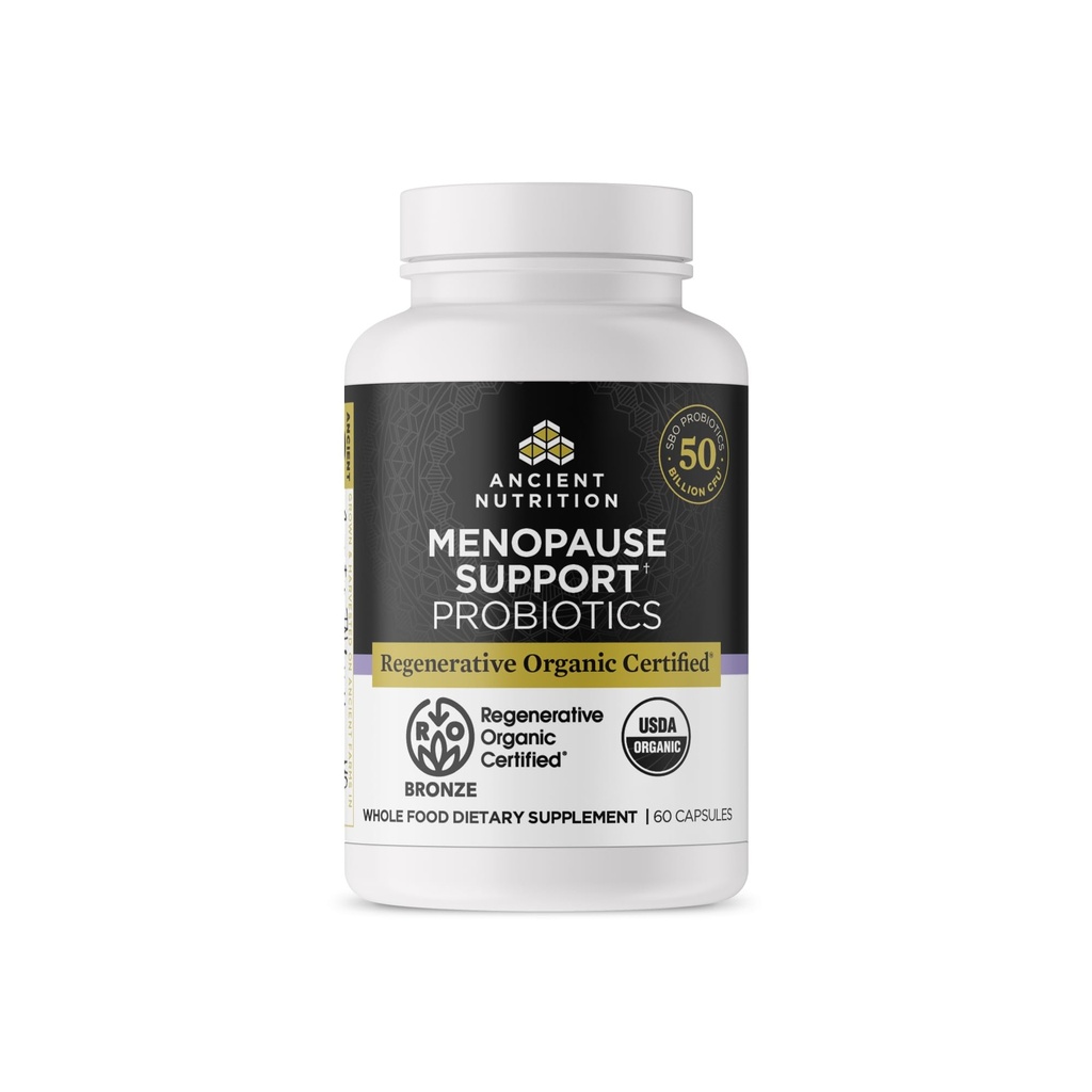 Antike Ernährung Regenerative Bio-zertifizierte Probiotika für Menopause Unterstützung, Probiotics Menopause Unterstützung, Gesunde Verdauung und Frauengesundheit Unterstützung, 50 Billion CFUs* Per Serving, 60 Count