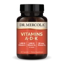 Dr. Mercola Vitamins ADK, 30 Serve (30 capsule), Integratore alimentare, 5000 IU Vitamina A & Vitamina D3, 180 mcg Vitamina K2, Supporta Salute Immune, Non OGM