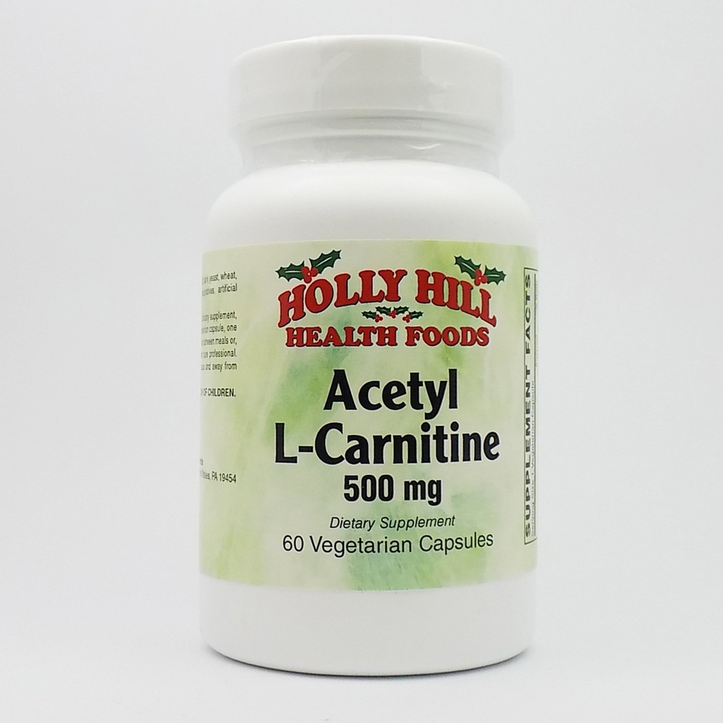 Holly Hill Health Foods, Acetyl L-Carnitine 500 MG, 60 Vegetarian Capsules