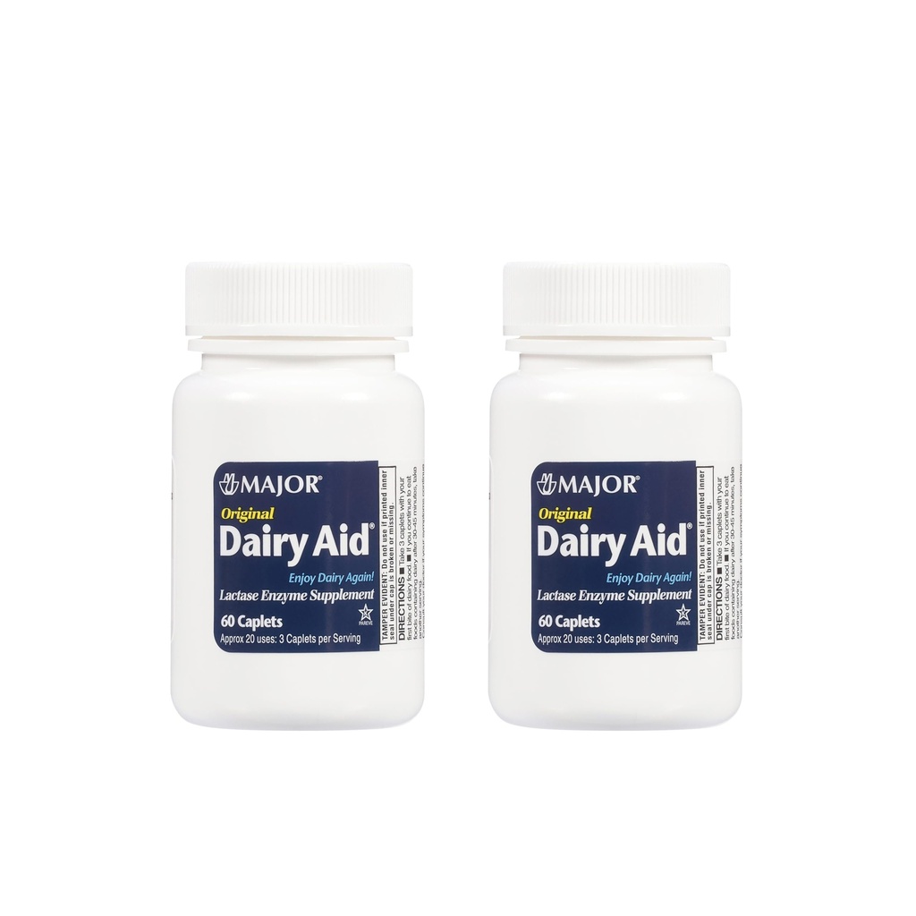 Dairy Aid Lactase Enzyme Caplets Generic für Lactaid Original 120 Ea.