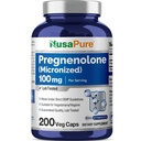 NusaPure Pregnenolone (Micronized) 100 mg Per Serving 200 Veg Caps Dietary Supplement Vegan, Non-GMO