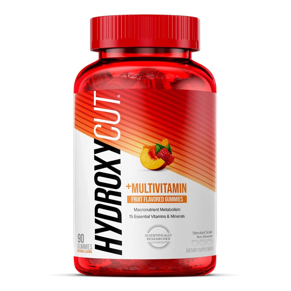 Hydroxycut Weight Loss + Multivitamin Gummies - Nutritional Supplement - Metabolism Support for Men & Women - Green Coffee Extract, 15 Vitamins & Minerals - Caffeine Free - Fruit Flavor - 90 Gummies