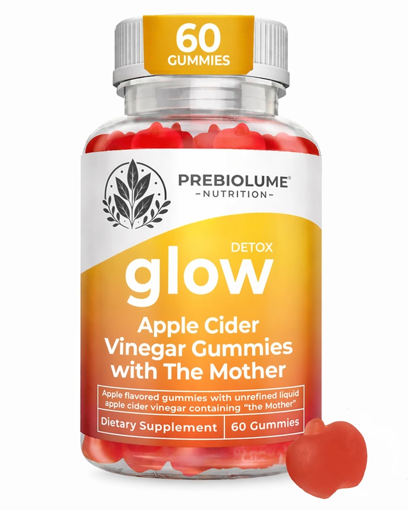 Apple Cider Vinegar Gummies - ACV Gummies with The Mother, Vitamin B6, B12, Beet Root, & Pomegranate - Probiotics for Men & Women - Digestion, Intestine Wellness, & Metabolism - 60 Count