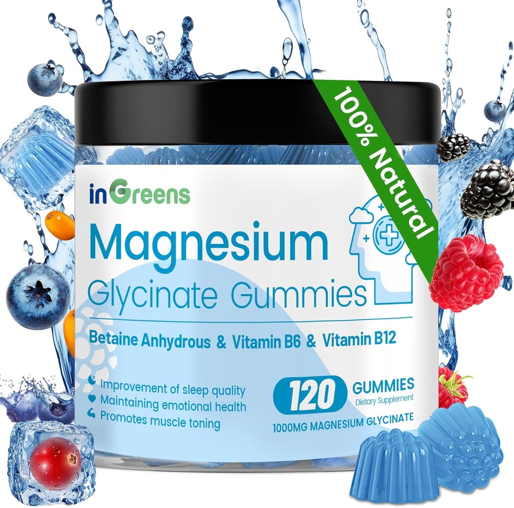 120 Conte Magnesio Glycinate Gummies 700mg, Masticabile Magnesio Gummies per Adulti & Bambini, Alta Assorbimento, Dormire, Relax & Focus Support, Non-GMO, Gluten-Free, Mixed Berry Flavor, 60 giorni di alimentazione