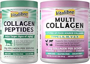 Peptidi multi del collagene polvere 16oz &amp; Peptidi del collagene della polvere 8oz