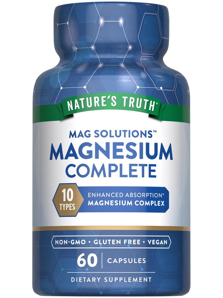 Nature's Truth Magnesium Complex Supplement 10 Forms | 300mg | 60 Capsules | Glycinate, Citrate, Plus More | Vegan, Non-GMO & Gluten Free