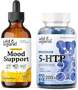 Wild & Organic Mood Support Tincture 4 fl oz & 5-HTP Gummies