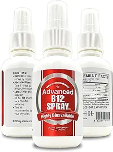 Vitamin B12 Energy Spray, Methylcobalamin mit Folsäure Sublingual Liquid Complex for Focus, & Metabolism, Nano Technology Instant Absorption und kundenspezifische Dosierung (4 oz - 120 Portionen)
