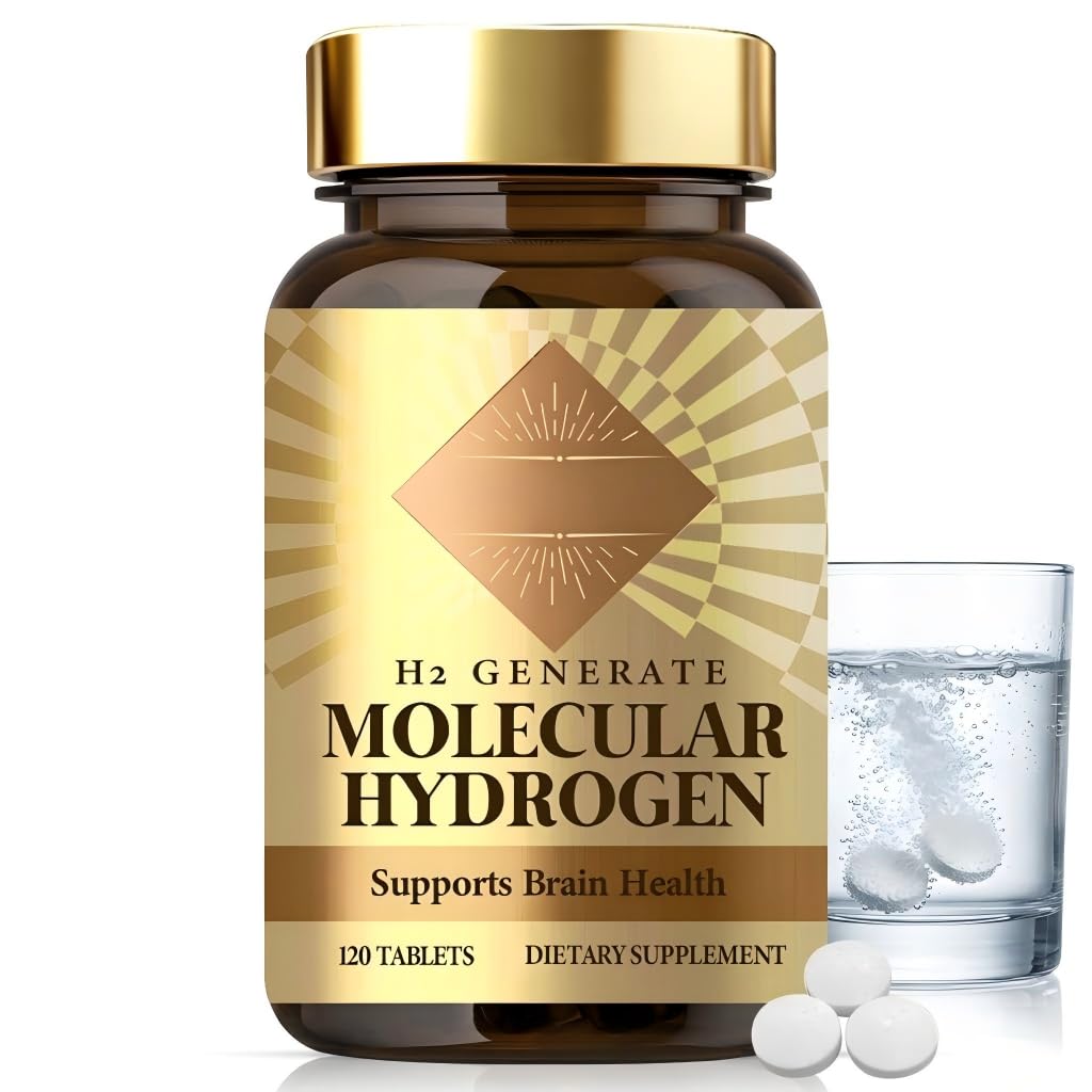 Hydrogen Water Tablets - H2 Molecular Hydrogen for Drinking Water, High Concentration Magnesium Supplement for Energy Support, Hydration Performance Booster, Sugar Free, 120 Tablets